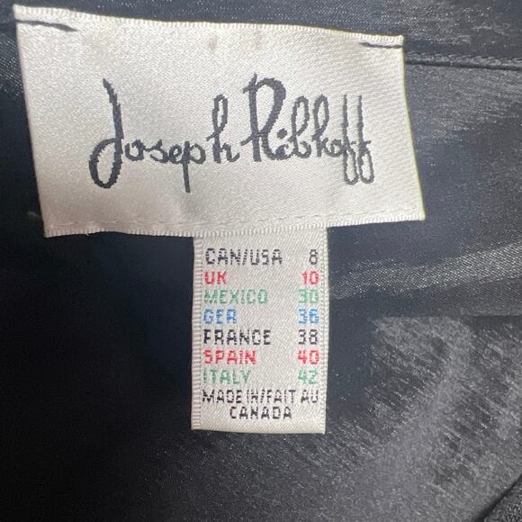 Vintage Joseph Ribkoff Black Orange Red Design 2 Button Jacket Blazer Top Size 8 - Picture 4 of 5